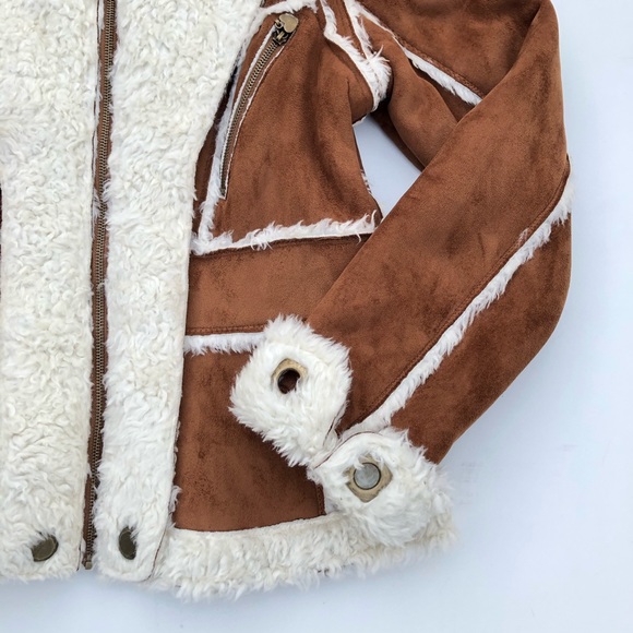 Regent Faux Suede Sherpa Jacket Size Medium - Picture 3 of 11